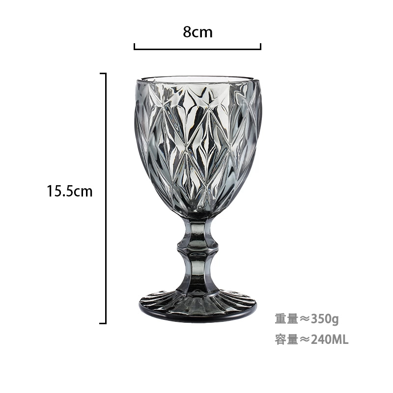 Copa de vino gris de humo (diamante) 240 ml-1