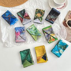 丝巾长条新款油画风艺术感绑包飘带头巾发带百搭装饰领巾时尚腰带