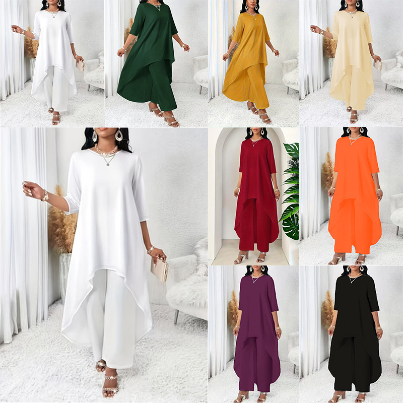 Women's Loose Mid-Sleeve Tops, Multi-Color Casual Temperament, Versatile Style, Simple Slimming Design, Women's Clothing Wholesale Supply