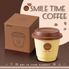 レトロかわいい笑顔セラミックマグカップコーヒー手握りカップ蓋付き高颜値オフィスで水を飲むカップお土産