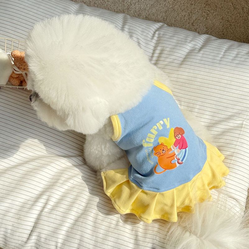 春夏のペットの犬と猫の服キャミソール小型犬と猫のプリントかわいくて快適なペットの服|undefined