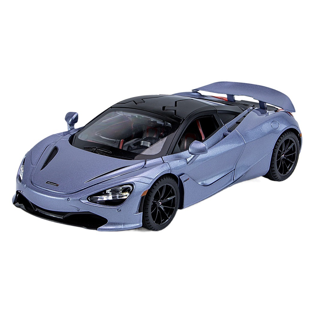 Weili aleación modelo de coche 1:24 McLaren 720s coche deportivo sonido tire de la luz de juguete con música modelo adornos