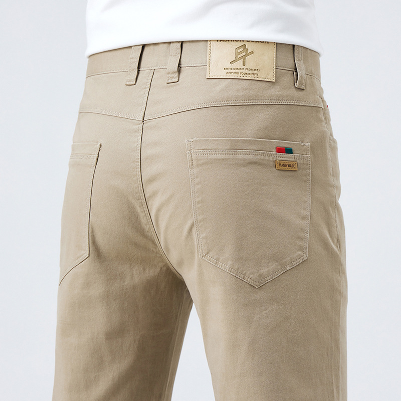 Men's cotton summer thin trend universal elastic trousers