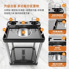 棋牌室麻将机专用茶几自动麻将机配件加厚茶桌小茶几烟灰缸水杯架