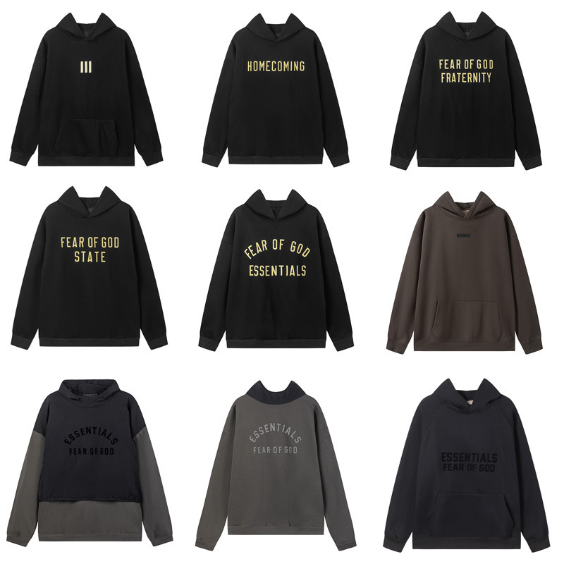 FOG Flocking ESSENTIALS Season 8 High Street Loose Couples fleece-lined Hooded Sweatshirt Jacket for Men and Women FOG Flocking ESSENTIALS Season 8 High Street Loose Couples fleece-lined Hooded Sweatshirt Jacket for Men and Women
