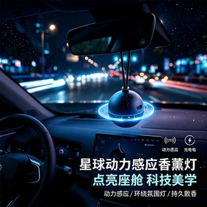 2026 New Model Planet Aromatherapy Ambient Light Motion-Sensing Car Pendant with a High-End Feel and Long-Lasting Light Fragrance for Refreshing in the Car