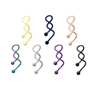 Export anti-allergy spiral-shaped women's body piercing navel jewelry stainless steel personalized creative twist navel ring