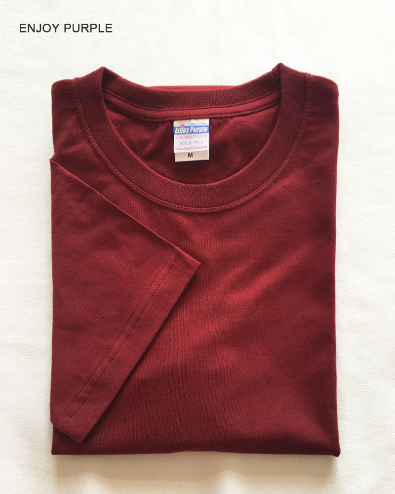 Verano refrescante de algodón puro color sólido cuello redondo manga corta Camiseta de moda pareja de hombres y mujeres 200g media manga blanca ins casual