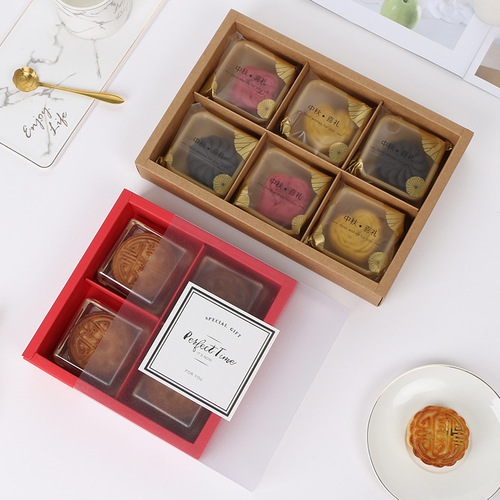 Ice-skinned egg yolk cake Mid-Autumn mooncake packaging box Snow Mei Niang kraft paper gift box chocolate box 100g