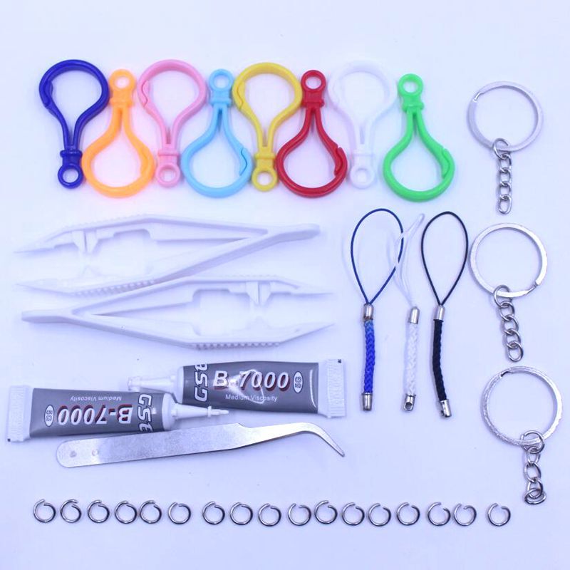 Puzzle Bean Children's Handmade diy Educational Toys Bean Plastic Clip Keychain Mobile Phone Lanyard Accessories