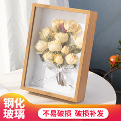 Tempered glass dried flower photo frame hollow three-dimensional photo frame DIY creative plant picture frame manufacturer wholesale 678-inch A4 frame