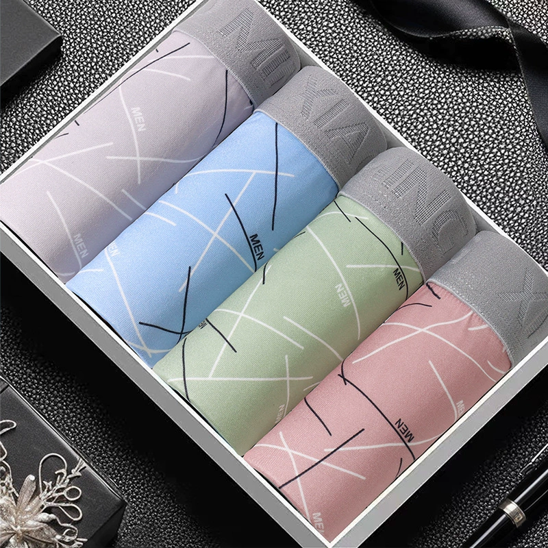 Внешняя торговля однотонными молочными хлопковыми высококачественными мужскими трусиками без следов