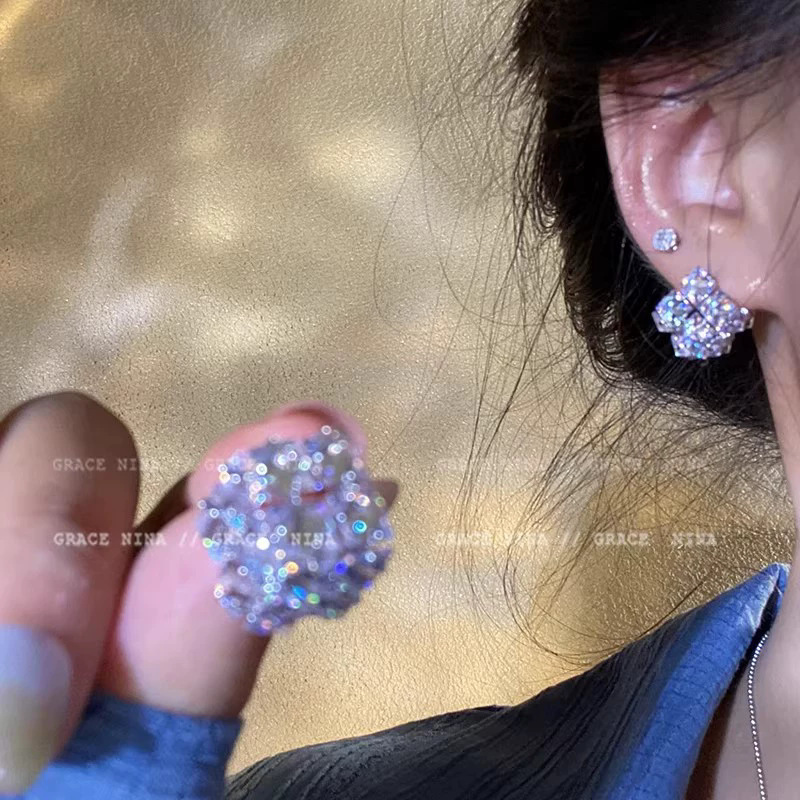 925 aguja de plata estilo de Hong Kong retro pendientes de metal pendientes de anillo liso geométrico de alto grado de las mujeres pendientes exagerados del viajero del todo-fósforo