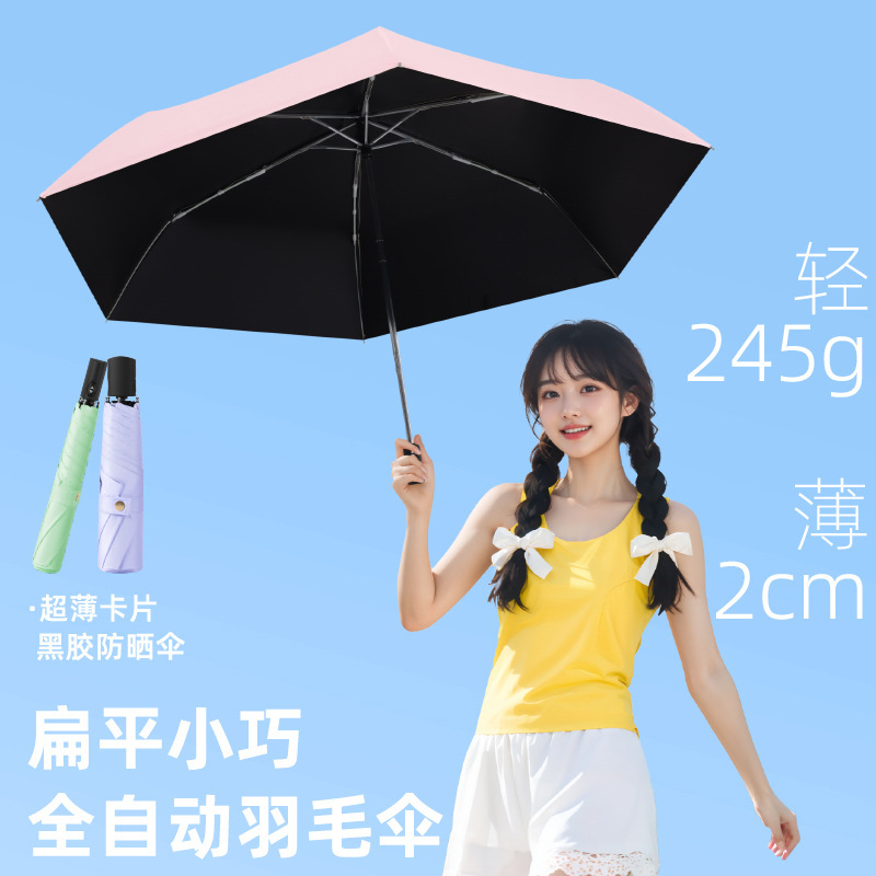 超軽量傘 全自動フラット 70% off 日焼け止め傘 ビニール日傘 晴雨兼用 コンパクトで持ち運びに便利なギフト傘|undefined