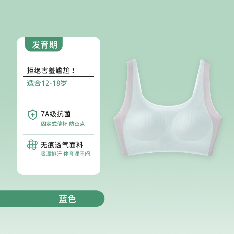 Ropa interior para niñas en período de desarrollo, chalecos pequeños para niñas de secundaria, sujetadores transpirables sin costuras para adolescentes de preparatoria