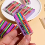 彩虹切片橡皮4B礼盒装儿童文具橡皮擦少屑香味夹心奖品六一礼品