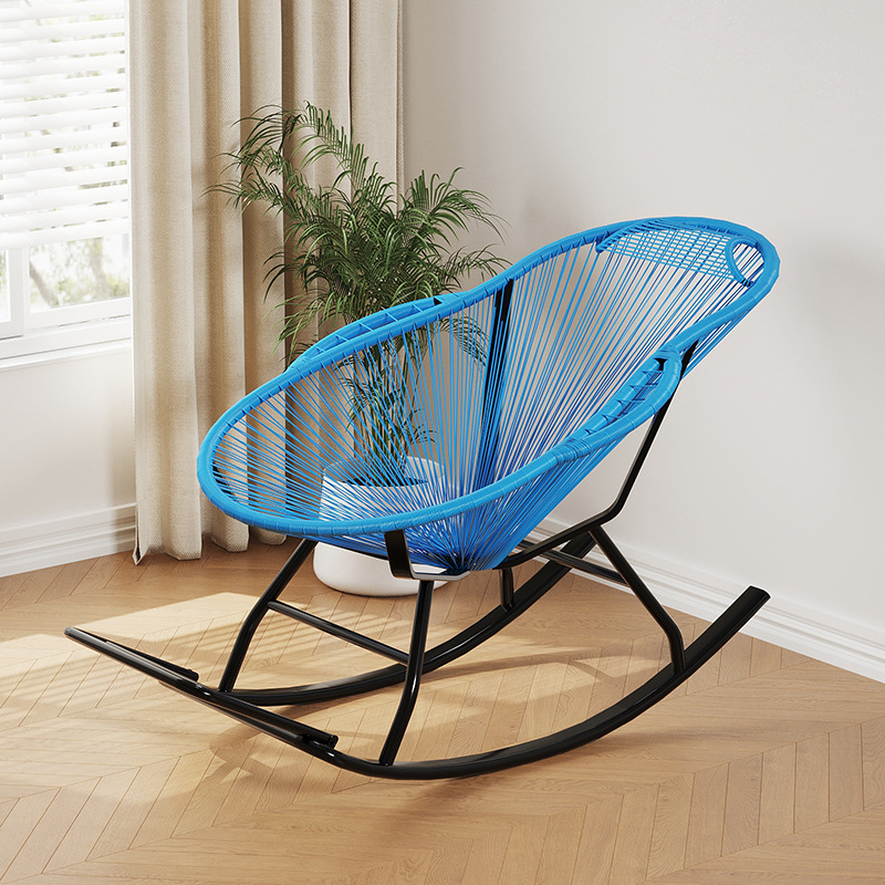 Silla mecedora Nido de Pájaro (Marco H)-Azul