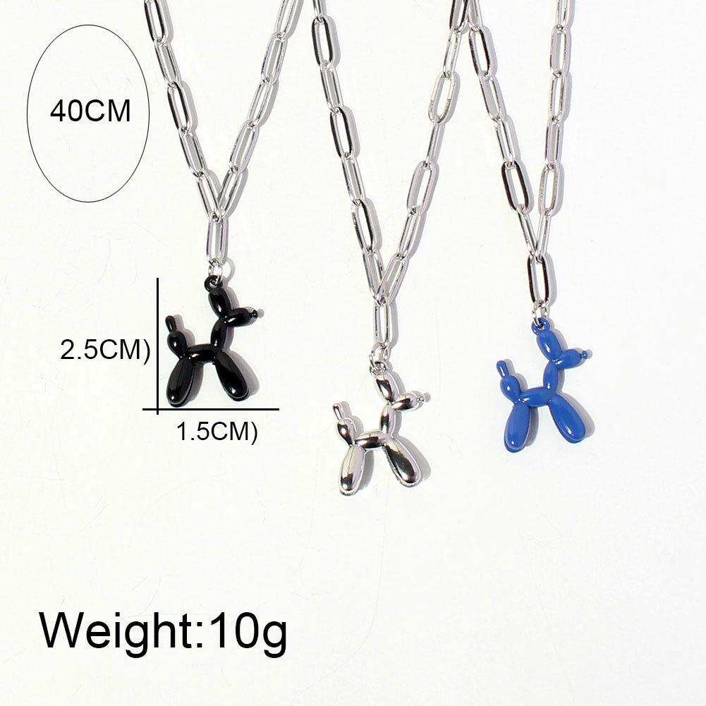 simple style necklace retro personality trend dog pendant hip hop necklace