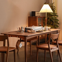 北欧日式长方形家具餐厅北美黑胡桃樱桃木全实木餐桌椅家用小户型