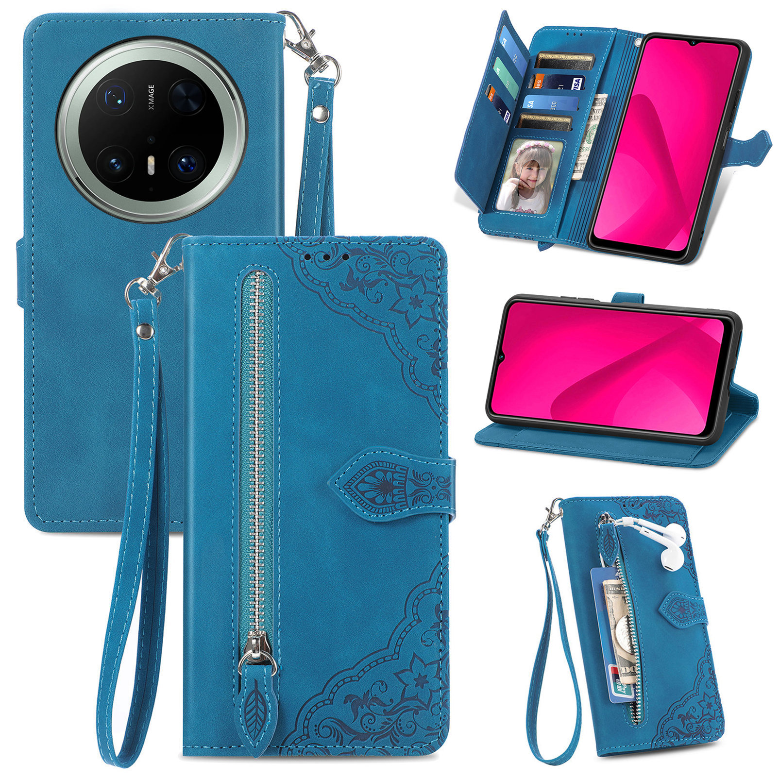 适用于华为P80森之语压花款Magic8/Mate70/Nova14/畅享70手机皮套