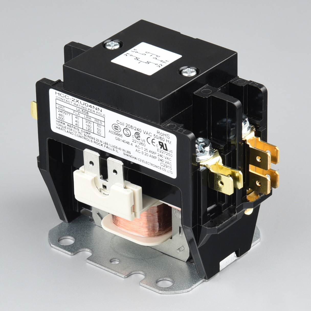 208V-240V 40A 1NO/1NC 一常开一常闭HCC-2XU04NN 交流接触器