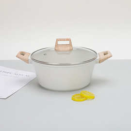 亚马逊专供不粘锅麦饭石套装家用奶锅煎锅炒锅燃气灶电磁炉通用