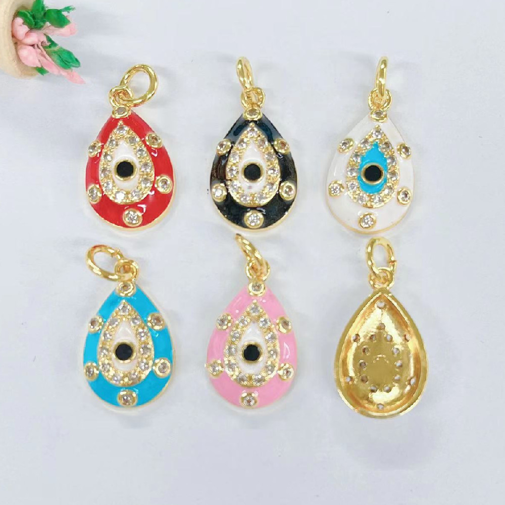 Fashion Water Droplets Copper Plating Zircon Pendant Necklace