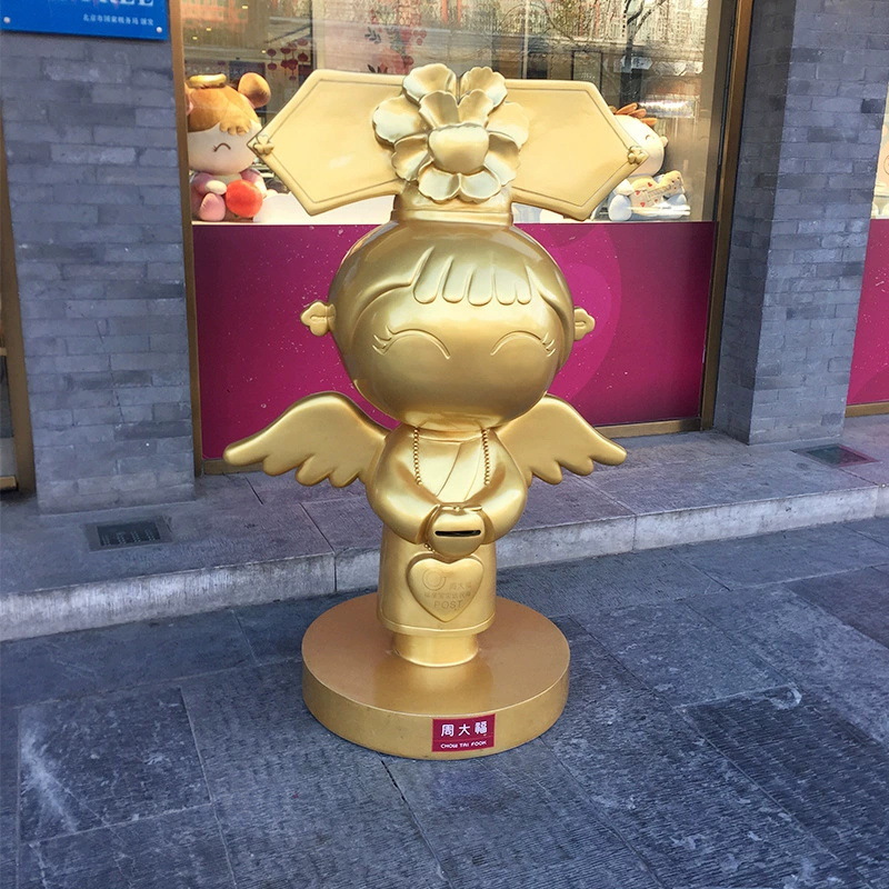 石雕小金人金属雕刻卡通公仔中式奖杯合金立体手办工艺品艺术雕塑