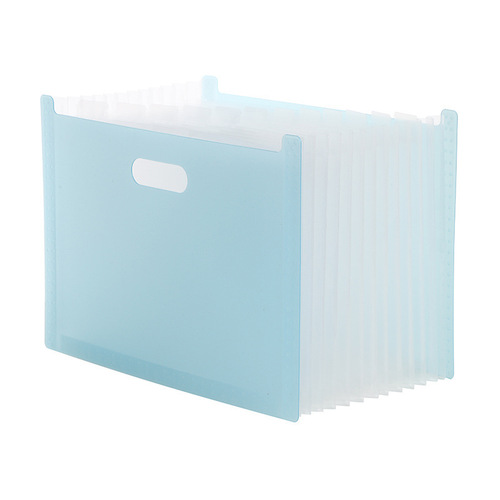 13 grid vertical retractable accordion bag student textbook test paper storage file bag translucent PP office folder