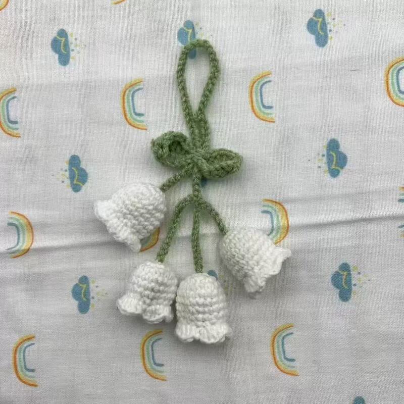 Ins New Lily of the Valley Keychain Accessories Handmade Knitted Wool Bag Pendant Home Wall Hangings Wholesale