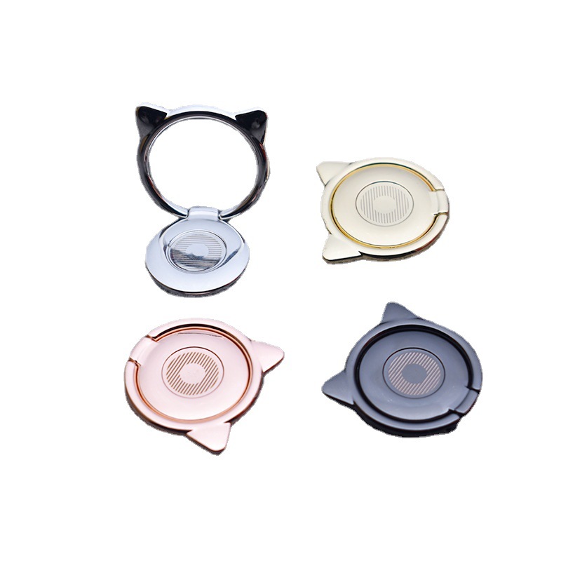 Pequeño diablo teléfono móvil soporte de metal gato oído anillo hebilla soporte 360 rotación teléfono móvil de dibujos animados espalda pegatina soporte