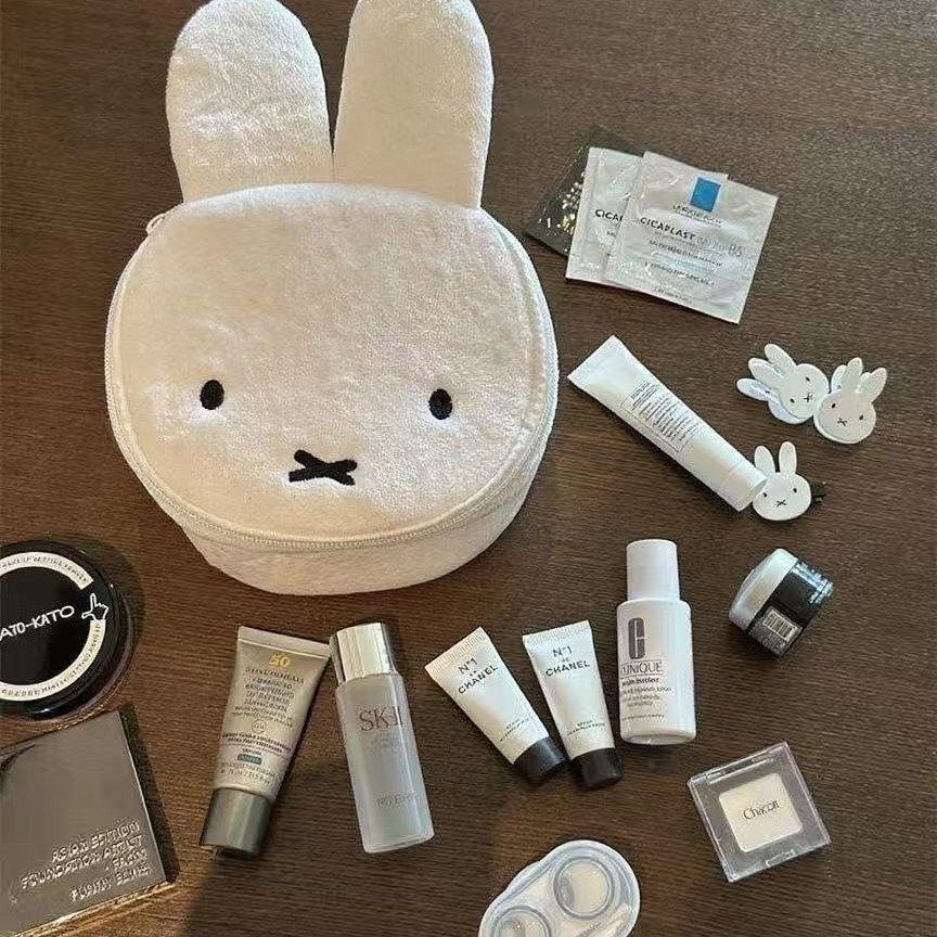Cute dibujos animados japoneses Lide almacenar cámara de peluche portátil de gran capacidad bolsa de maquillaje joyería cámara de viaje
