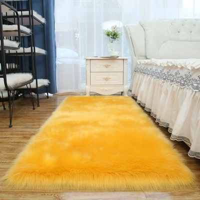 Nordic Simple Plush Carpet: Car Carpet - yellow-camel-70x120cm