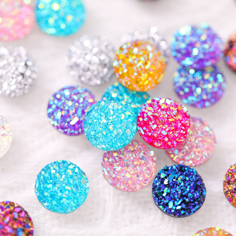 Multicoloured Japanese round starry sky for manicure