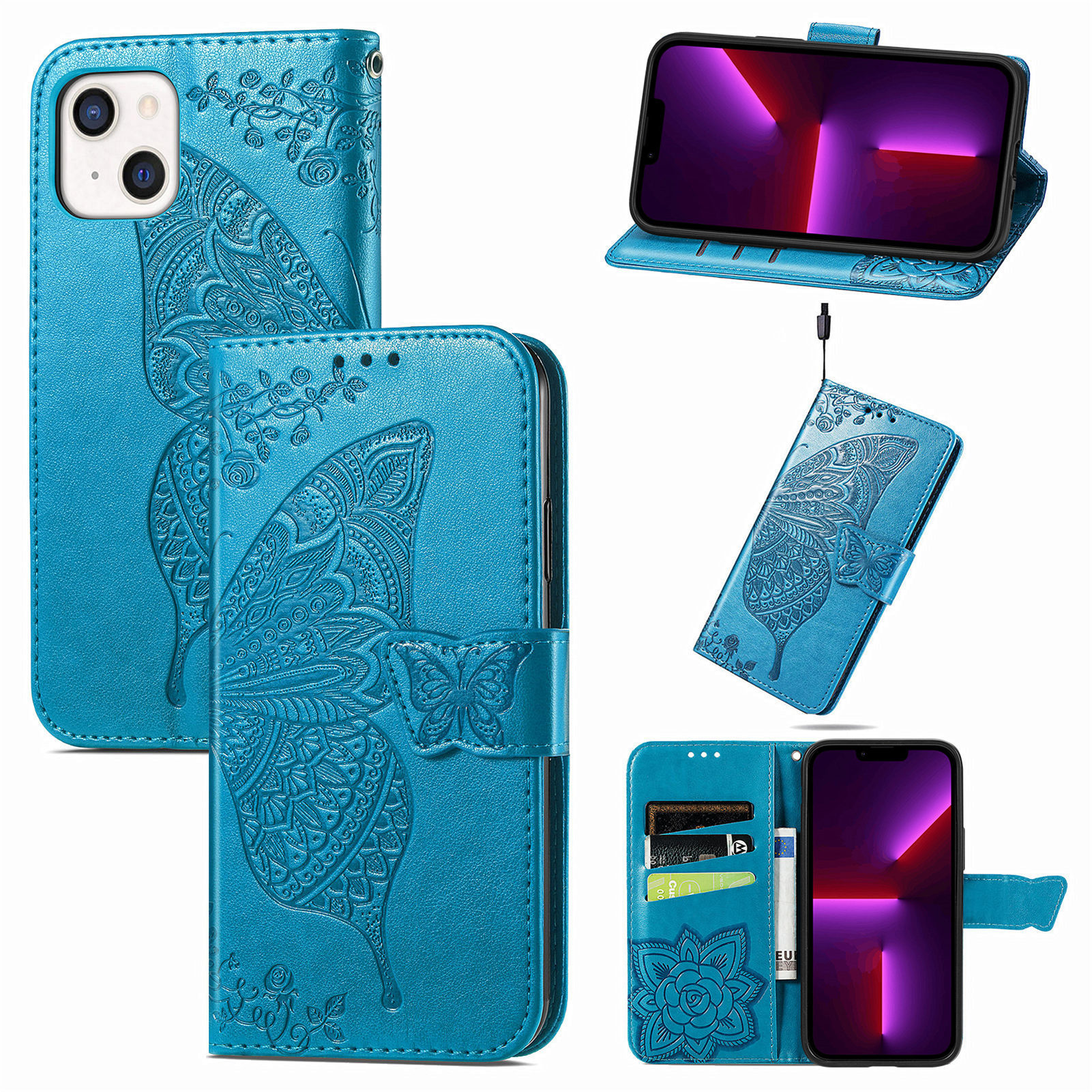 Mandala Embossed Leather Wallet Phone Case For Iphone 16_voghion.com