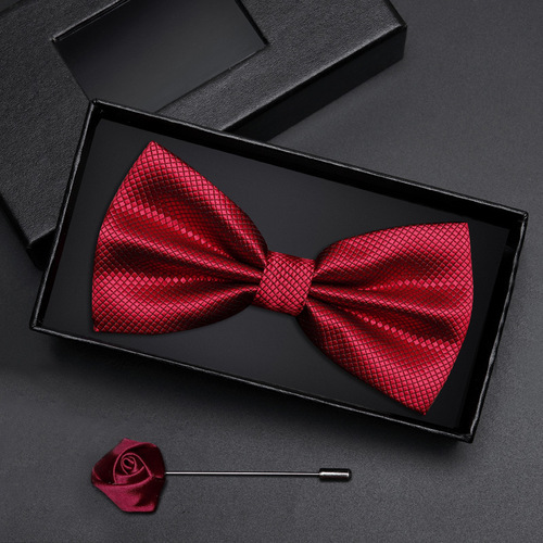 Gift box men's bow tie groomsmen burgundy bow tie formal wedding British Korean style bow