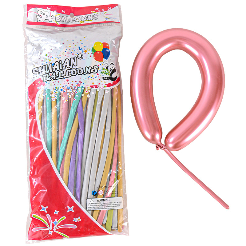 Globos largos en tira 260 globos mágicos 1.8g decoración para fiestas de cumpleaños infantiles globos largos metálicos color macarrón