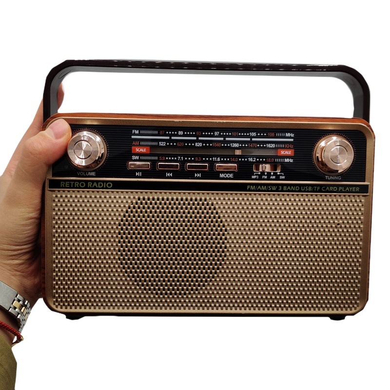 Fabricante DE LA NUEVA retro de madera portátil multi-banda de la tarjeta de alta calidad de madera inalámbrica Bluetooth Audio FM Radio