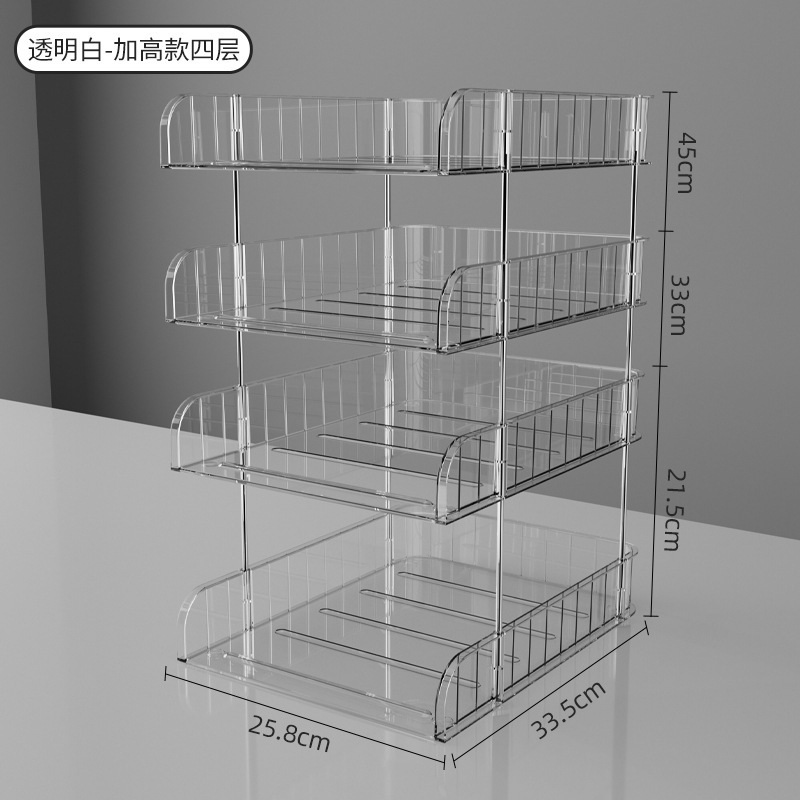 gabinete de escritorio archivos de almacenamiento de escritorio papelería de oficina A4 papel perezoso transparente estante de archivos visuales