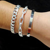 Fashionable accessory, universal bracelet, glossy set, chain, European style, wholesale