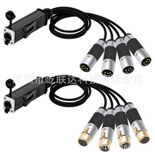 RJ45 CAT5 Female to 4 Channel 3Pins Audio XLR Cable Splitter