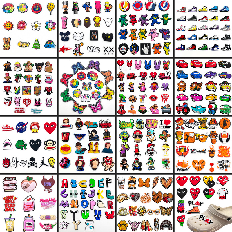 24 sets of exquisite hot selling trend Bieber suit Zhibixing shoes flower soft rubber shoe buckle DIY hole shoes accessories decoration