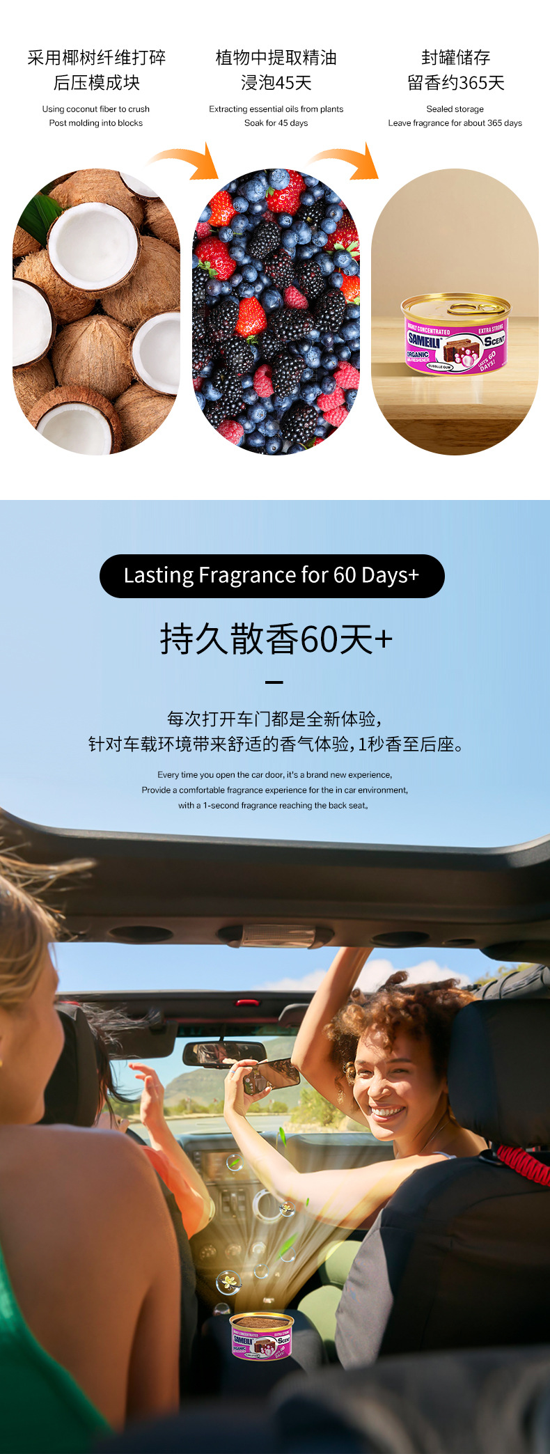 Car Aromatherapy Essential Oil Diffuser Wooden Block Can New Car Deodorizing Car Perfume Air Freshening and Long-Lasting Factory Direct Sales