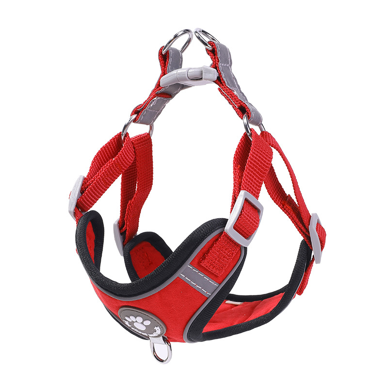 Correa de pecho de tracción para mascotas deerskin terciopelo reflectante a prueba de explosiones correa de pecho perro fuera de tracción ventas directas de fábrica en stock