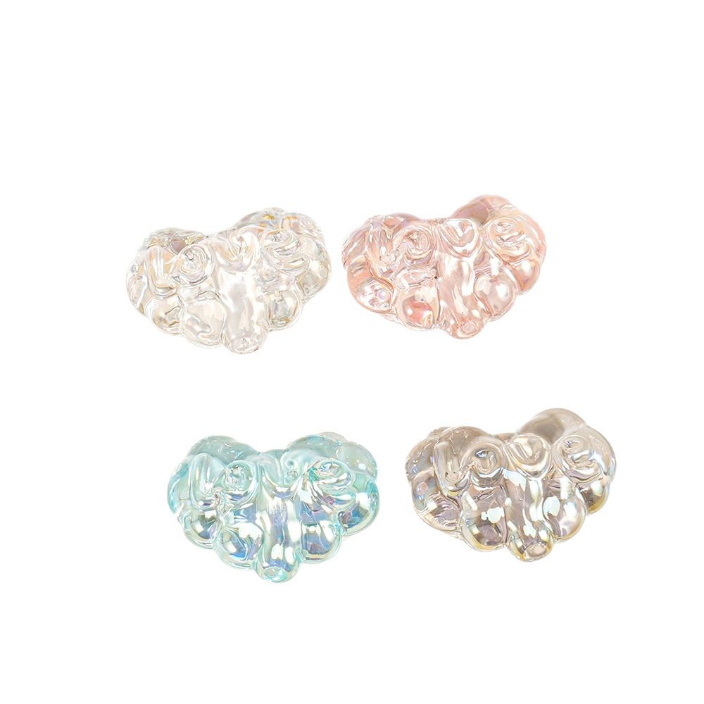 Transparente AB color amor cuentas sueltas cuentas accesorios de material de cadena de teléfono móvil joyas de corazón de melocotón accesorios de bricolaje hechos a mano piezas pequeñas