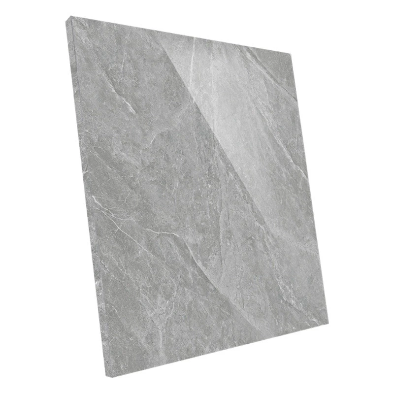 Мраморная плитка для промышленного использования 800*800, современный минималистичный стиль, для общественных мест и офисных зданий, напольное покрытие в серых тонах.
