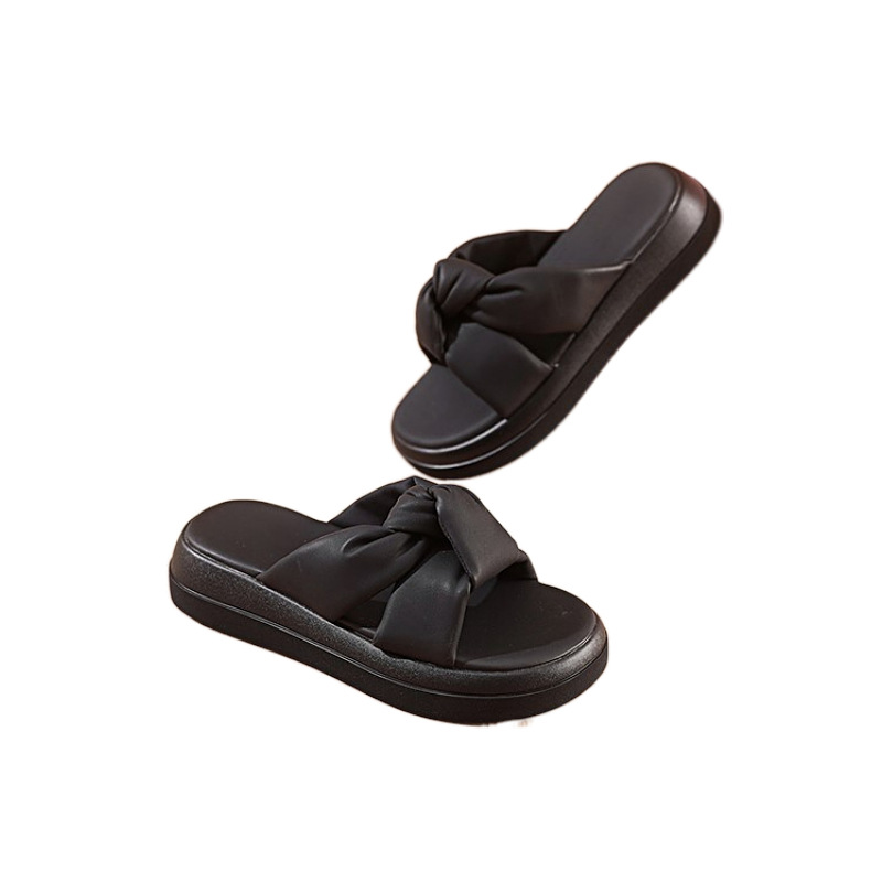 Pantuflas de Plataforma con Puntera Abierta para Mujer, PU, Caucho, para Playa