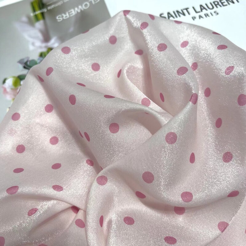 Organza Printed Polka Dot Princess Dress Summer New Girls' Puff Sleeve Stylish Dress Gauze Skirt Fabric