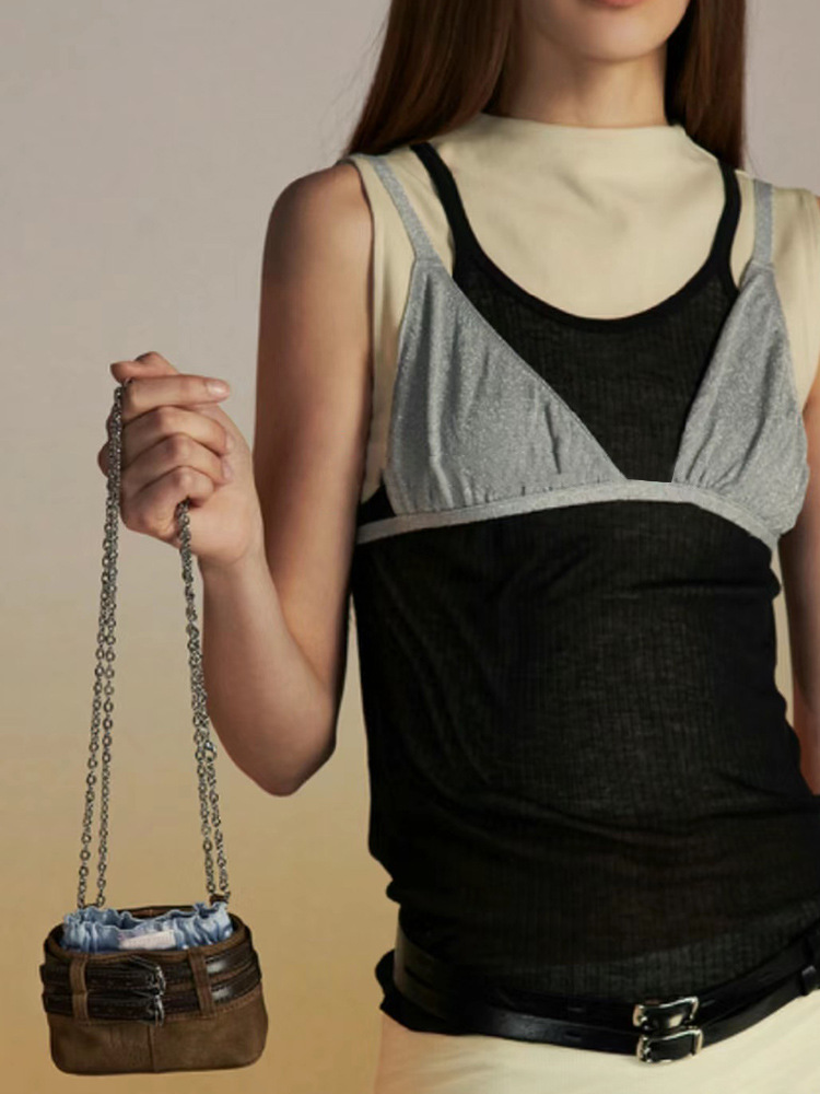 Cintura con fibbia di design coreano di nicchia, piccola catena, tracolla MINI, borsa per cellulare, nuovo modello_voghion.com