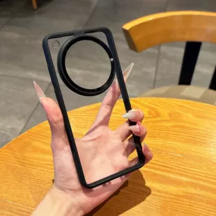 Чехол для OPPO Find X8 Ultra с металлическим кольцом камеры прозрачный противоударный 2 в 1
